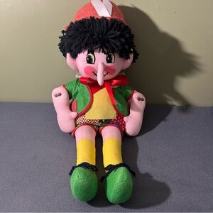 21 Inch Vintage Pinocchio Plush Doll 1970s